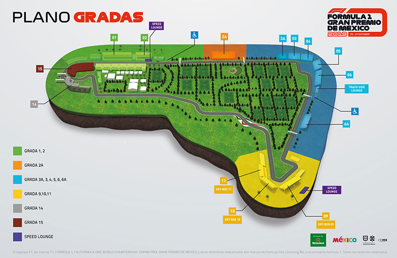 Mapa GP Mexico Grada 3A 2019