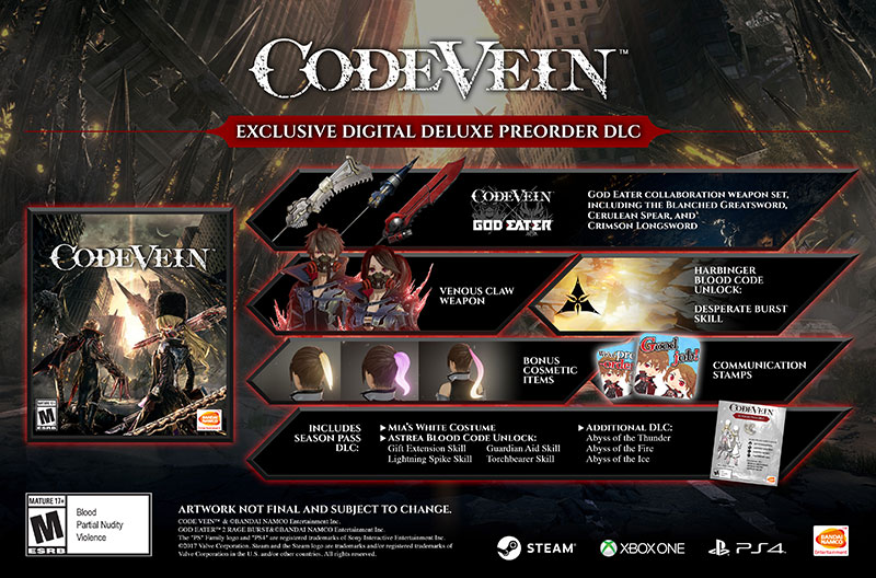 Code vein deluxe edition что входит