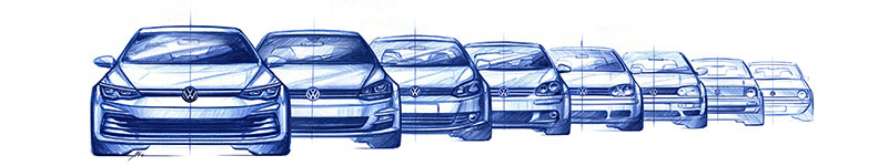 Volkswagen Golf 2020 bocetos exterior