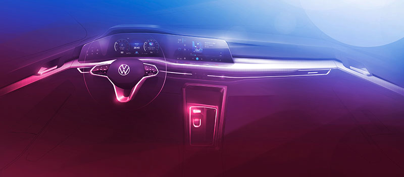 Volkswagen Golf 2020 interior boceto