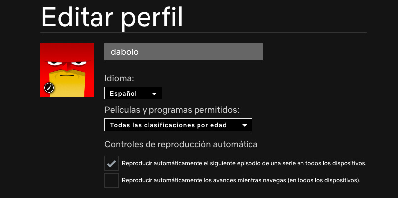 Netflix desactivar la reproduccion automatica