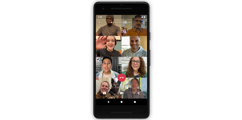 WhatsApp 8 amigos videollamada