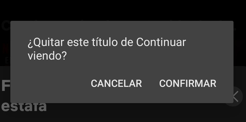 Quitar Continuar viendo Netflix