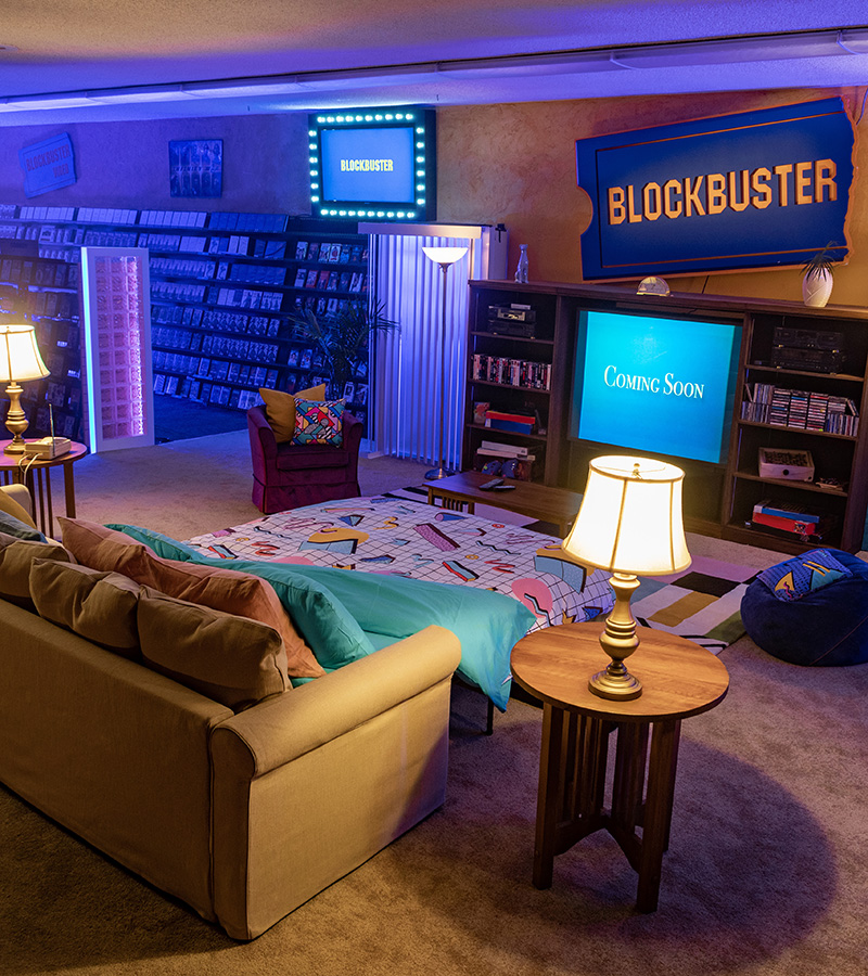 Blockbuster Airbnb sofa