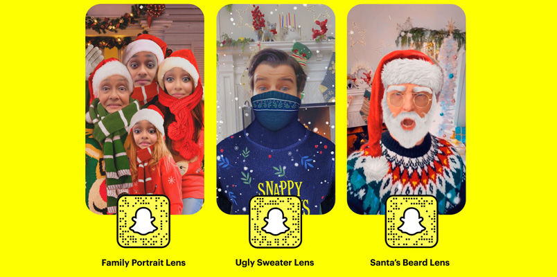 Lentes navidenos de Snapchat