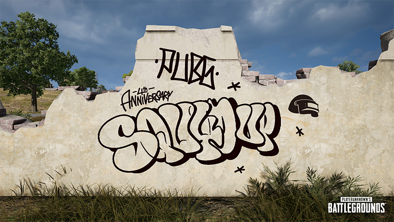 graffiti PUBG 4 aniversario