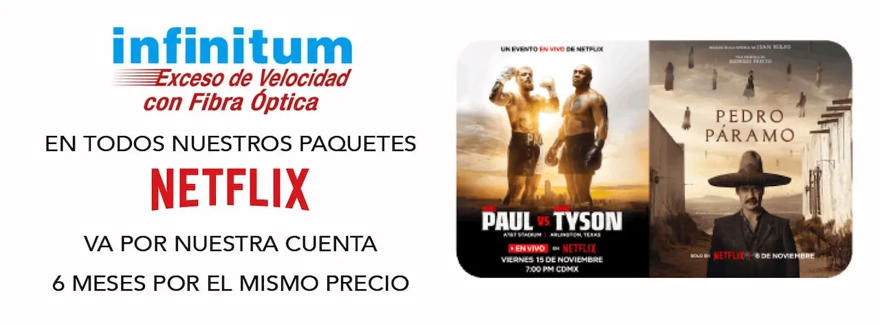 Telmex Infinitum ofrece Netflix