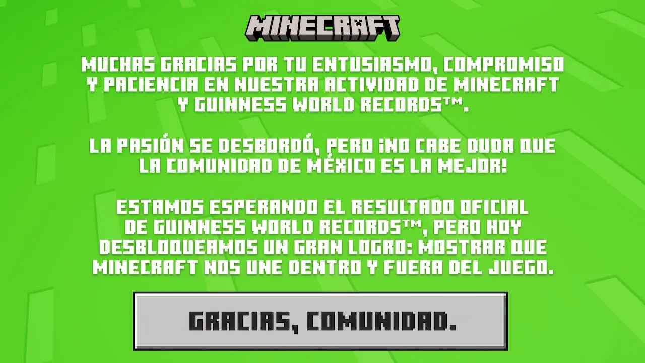 Xbox México y Minecraft Guinness record