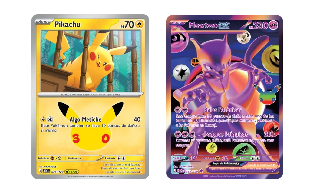 JCC Pokemon cartas Celebración 30º Aniversario