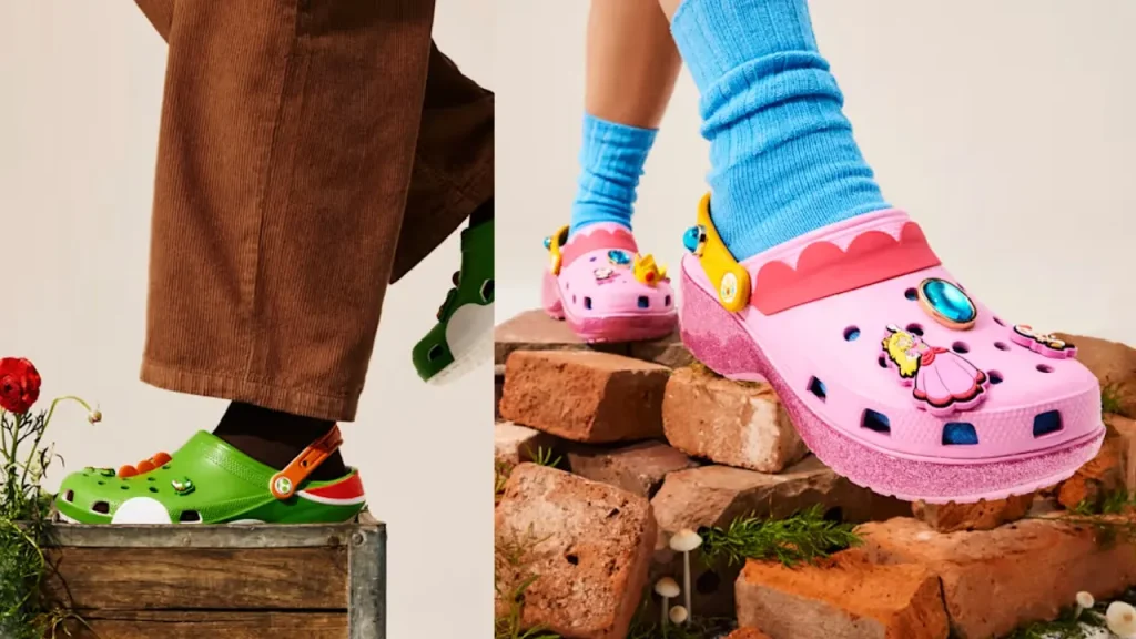 Crocs x Super Mario Bros Yoshi Peach