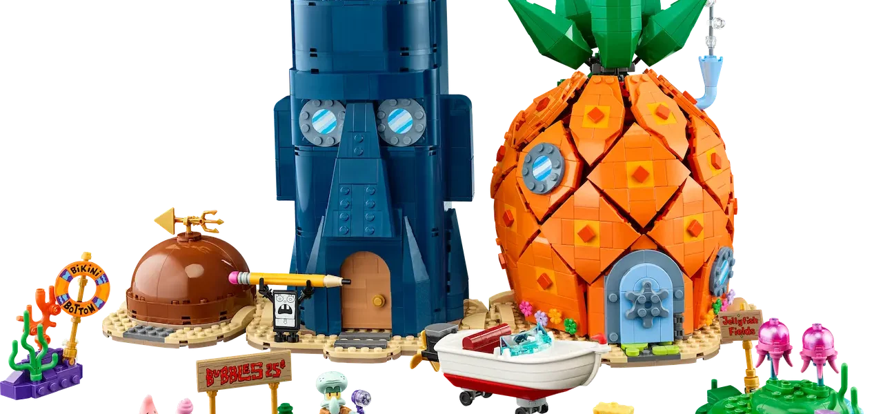 LEGO Icons Bob Esponja Pantalones Cuadrados Fondo de Bikini